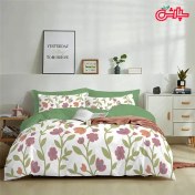 تصویر لحاف روتختی فانتزی گلدار سبز ۲ نفره کتان 