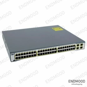 تصویر سوئیچ سیسکو مدل WS-C3750-48PS-S استوک Cisco WS-C3750-48PS-S 48Port Switch Stock