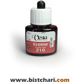 تصویر رنگ اکولین رنگ Scarlet red کد 210 حجم 40 ml برند وستا Vesta 