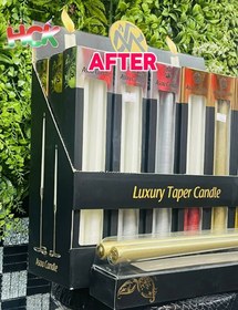 تصویر شمع لوکس قلمی آسو ا Luxury taper candle - Aso Luxury taper candle - Aso