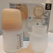 تصویر شیشه شیر 270 میل (Zero-Zero) سواوینکس به همراه سیلیکون و سرشیشه یدک Suavinex