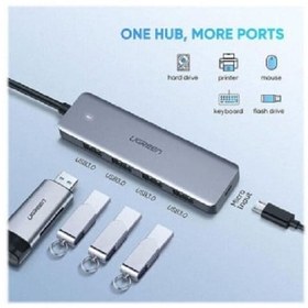 تصویر هاب 4 پورت Type C به USB 3.0 یوگرین 70336 CM219 هاب لپ تاپ USB 4 یوگرین