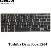 تصویر کیبورد لپ تاپ توشیبا Toshiba DynaBook R634 مشکی با فریم نقره ای 
