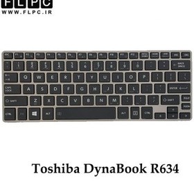 تصویر کیبورد لپ تاپ توشیبا Toshiba DynaBook R634 مشکی با فریم نقره ای 