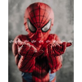 تصویر ست لباس مرد عنکبوتی مدل پارچه کشی طرح عضلانی ا Spider-man clothing set with muscular design Spider-man clothing set with muscular design