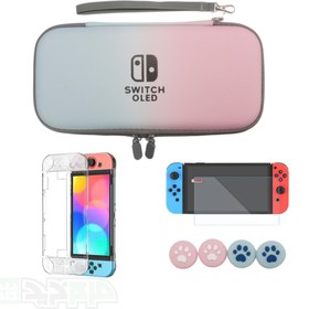 تصویر پک لوازم جانبی نینتندو سوییچ OLED رنگ صورتی – آبی ا Nintendo Switch OLED accessory pack - Pink / Blue Nintendo Switch OLED accessory pack - Pink / Blue
