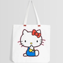 تصویر خرید اینترنتی کیف روزمره زنانه سفید برشکا 09060720 ا Hello Kitty baskılı tote çanta Hello Kitty baskılı tote çanta