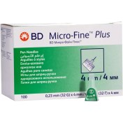 تصویر سر سوزن پن انسولین 100عددی Micro fine BD4 