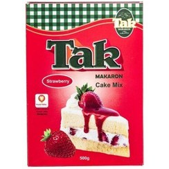 تصویر پودر کیک 500 گرم توت فرنگی تک ماکارون 