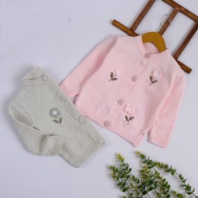 تصویر ژاکت بافتنی دخترانه پینترستی مدل 1220 سایز ۴۰ تا ۴۵ 