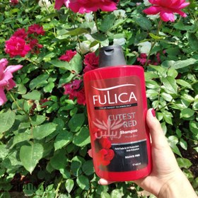 تصویر شامپو سر فاقد سولفات فولیکا مناسب موهای تناژ قرمز Fulica hair color stabilizing shampoo, model CUTEST RED