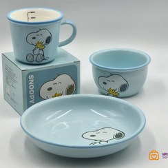 تصویر مجموعه ظروف اسنوپی رنگ آبی 