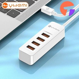 تصویر هاب شیائومی یائومی 4پورت تایپ سی USB 3.0 Type C مارکYHEMI 