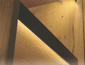 تصویر چراغ LED داخل کمد و کابینت جهت جلوی شلف چوبی 12 ولت سری 29 سایز فانتونی120 