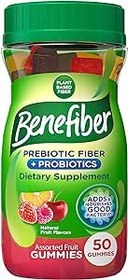 تصویر مکمل فیبر پربیوتیک Benefiber برای سلامت دستگاه گوارش با پروبیوتیک ها، صمغ فیبر برای بزرگسالان، طعم میوه های متنوع - 50 شمارش - ارسال 20 روز کاری Benefiber Prebiotic Fiber Supplement Gummies for Digestive Health with Probiotics, Fiber Gummies for Adults, Assorted Fruit Flavor - 50 Count