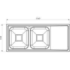 تصویر سینک توکار کن مدل 8142s Built-in sink model 8142s