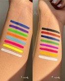 تصویر خط چشم رنگی آبرنگی ۸ رنگ با براش 