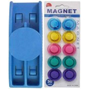 تصویر تخته پاک کن مغناطیسی جا ماژیک دار دایره ای بزرگ 