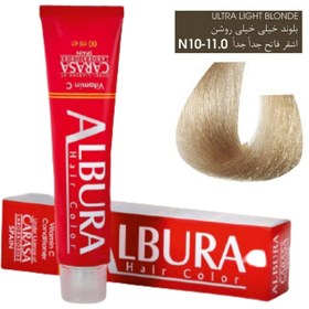 تصویر رنگ مو آلبورا شماره N10-11.0 بلوند خیلی خیلی روشن سری نچرال طبیعی ALBURA PROFESSIONAL HAIR DYE NATURAL SERIES NUMBER N10-11.0 100M 