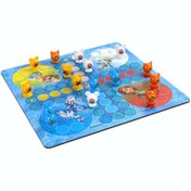 تصویر منچ و مار و پله صفحه چوبی مهره عروسکی فکربازینو مدل کیفی Snake and Ladder Game