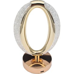 تصویر آباژور لمسی شارژی ۳ حالته بیضی کریستالی 