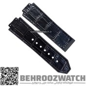 تصویر بند ساعت مچی زنانه هابلوت رابر رویه چرم قهوه ای روشن قفل 20 