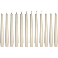 تصویر شمع مدل قلمی 20 سانت سفید بسته 12 عددی 20 cm white pencil candle, pack of 12