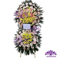 تصویر تاج گل دو طبقه تسلیت کد a2045 