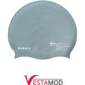تصویر کلاه شنا نابایجی _ رنگ خاکستری_ جنس سیلیکون| Nabaiji gray silicone swimming cap 