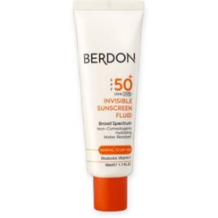 تصویر فلوئید ضد آفتاب بی رنگ SPF50 پوست نرمال تا خشک بردون Berdon SPF50 Colorless Sunscreen Fluid Normal To Dry Skin