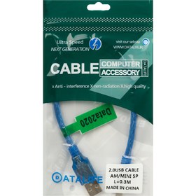 تصویر کابل مینی یو اس بی DataLife 30 cm DataLife 30cm 5Pin Mini USB Cable