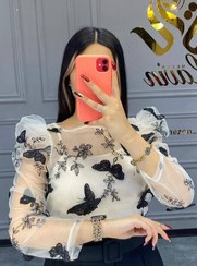 تصویر شومیز گیپوری طرح پروانه کد #27 