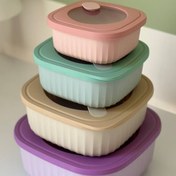 تصویر ست ظرف نگهدارنده ۴ عددی مستطیل اکریلیک نشکن 