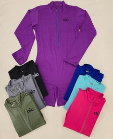 تصویر رامپر ورزشی زنانه سایز ۳۶ الی ۴۰ مدل آستین بلند فینگردار / سرهمی اورال اسپرت زنانه 