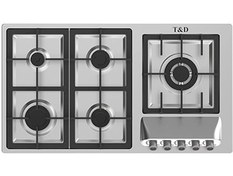 تصویر اجاق گاز استیل ۵ شعله تی اندی مدل TD 112E T&D Steel Hob Model TD 112E