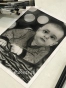 تصویر طراحی چهره سیاه قلم سایز A4 