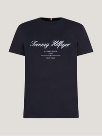 تصویر تیشرت مردانه تامی هیلفیگر اورجینال آبی سرمه ای Tommy Hilfiger MW0MW33691-TO 