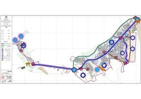 تصویر عنوان نقشه :سازمان فضایی پیشنهادی شهر تعیین محلات پیشنهادی و مراکز محلات شهر کوپن 