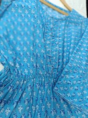 تصویر پیراهن ساحلی زنانه کد 3033 پارچه نخی طرح‌دار 