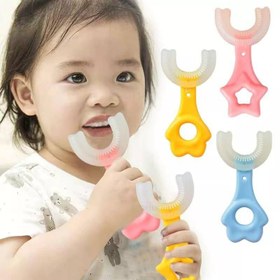 تصویر مسواک کودک تمام سیلیکونی چرخشی Rotating all-silicone baby toothbrush