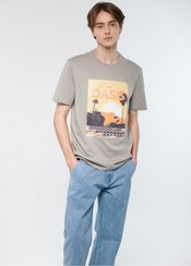 تصویر تیشرت مردانه بژ ماوی | 611419 Mavi 