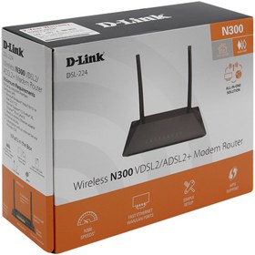 تصویر D-LINK DSL-224 300Mbps ADSL / VDSL2 N300 4-Port Wireless مشک... 
