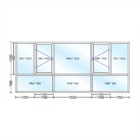 تصویر پنجره دوجداره upvc طرح 6 تک حالته 