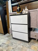 تصویر جاکفشی کمجا عمق ۱۵ سانت - سفید،طوسی،قهوه ای روشن(لیون)آنتیک طلایی)کاج / ترکیب رنگ و بدنه 