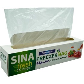 تصویر کیسه فریزر سینا مدل رولی نازک سایز 35*25 بسته 250 عددی 