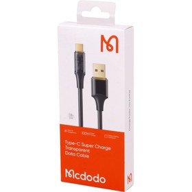 تصویر کابل تایپ سی فست شارژ Mcdodo CA-209 6A QC4.0 PD 100W 1.8m Mcdodo CA-209 6A QC4.0 PD 100W 1.8m Type-C Charge and Data Cable