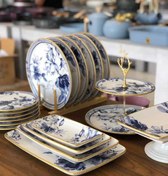 تصویر ست عصرانه خوری سرامیکی آجار کد blue flower 