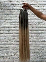 تصویر مو دم اسبی صاف آمبره شکلاتی 