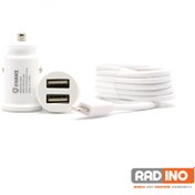 تصویر شارژر فندکی اتومبیل فست ایفون HD-CA92 X-Hanz Car Charger X-HANZ APPLE HD-CA92 Fast 2USB