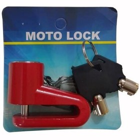 تصویر قفل دیسکی موتورسیکلت مدل MOTO LOCK رنگ قرمز 